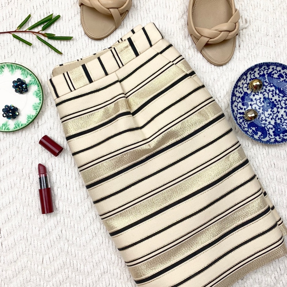 J. Crew Striped Pencil Skirt
